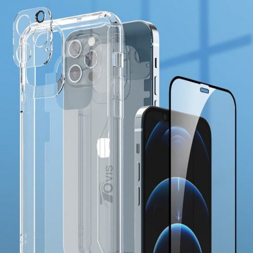 بكج حماية للايفون من توفز كلير شفاف + ملاقيف اضافي