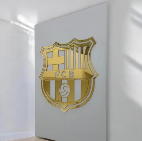 لوحة جدارية فاخرة بشعار نادي برشلونه الأسباني