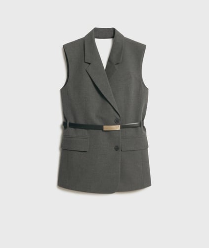 BELTED CUT-OUT VEST