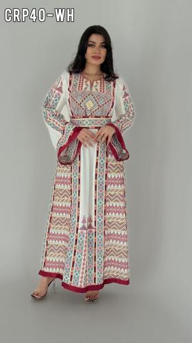 فستان كريب فلسطيني مطرز من outfito