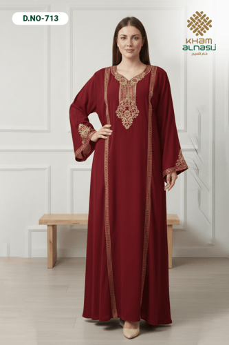 جلابية شيفون وطني بتطريز فاخر