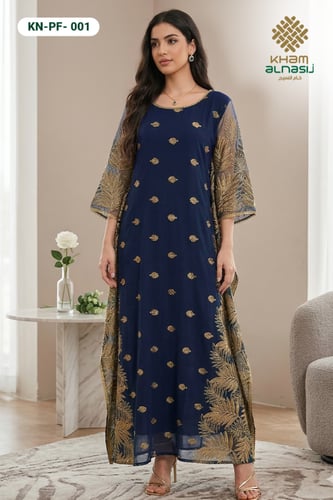 جلابية تصميم دراعة كويتي تطريز مشجر