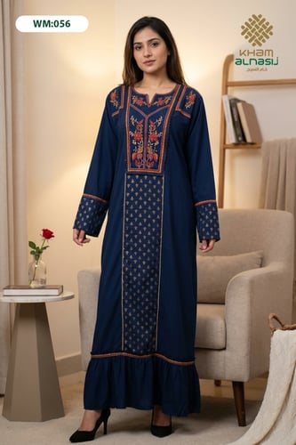 جلابية هندية بتطريز تراثي ناعم