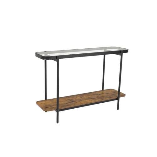 طاولة مدخل استقبال خشب مع زجاج الوانH 80x120x40سم