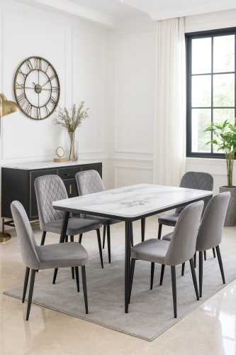 طاولة طعام رخام 6كرسي