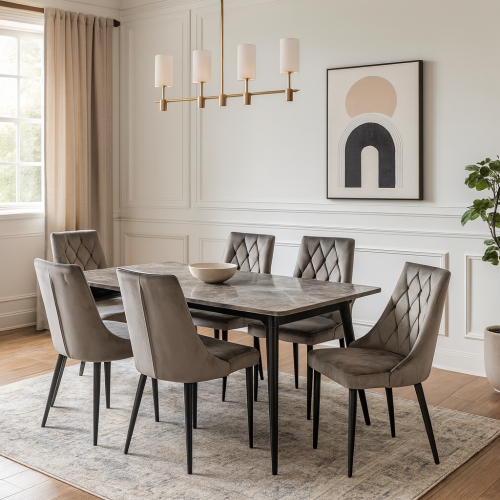 طاولة طعام رخام 6كرسي