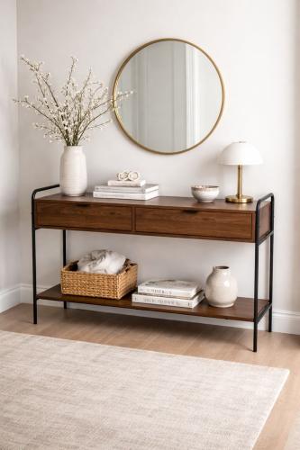 كنسول استقبال حشب 120سم