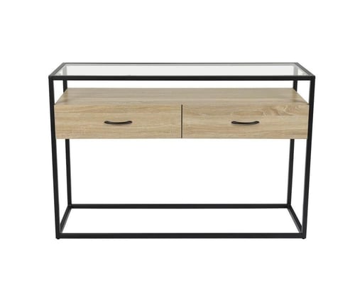 كونسول خشب مع زجاج مقاس 120*40 ارتفاع 80