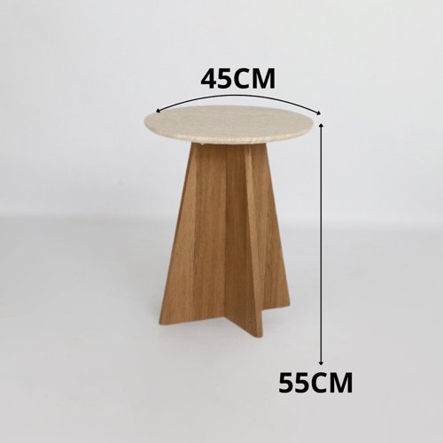 طاولة خدمة مدور خشبية