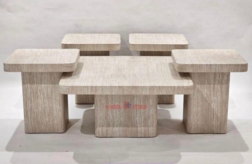 طقم طاولات شاي 1+4 بني