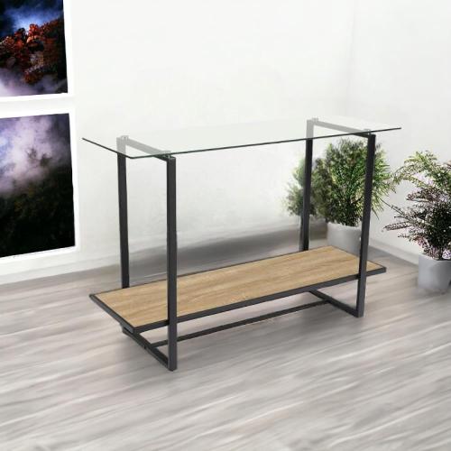طاولة مدخل استقبال خشب مع زجاج الوانH 80x120x40سم