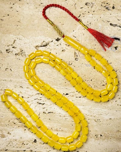 سبحة كهرمان طبيعي منقاوي ( 29 قرام ) صندوقي