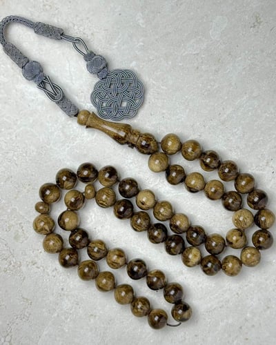 سبحة فاتوران خشبي تعريق طربزونة 10 مل