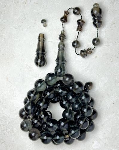 سبحة اسود دخاني تمليكة 12 مل