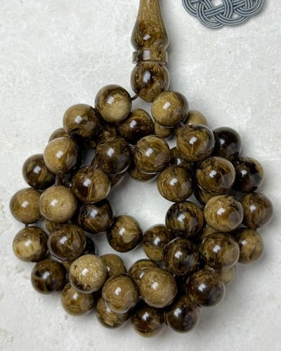 سبحة فاتوران خشبي تعريق طربزونة 10 مل