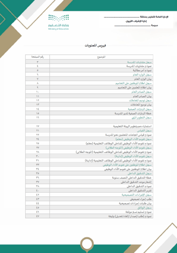 سجلات مدير المدرسة