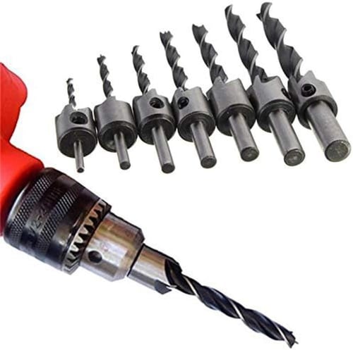 طقم ريش دريل شنيور كهربائي بتخويش مخروطي مخدد اتش...