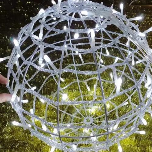 كرة إضاءة ديكورية قطر 40 سم، شفاف لون الانارة ابيض