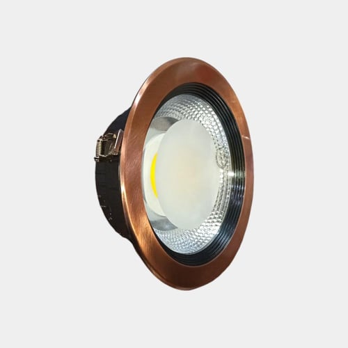 كشاف ليد كوب 20 سم اضاءة اصفر فريم لون نحاسي 25 وا...