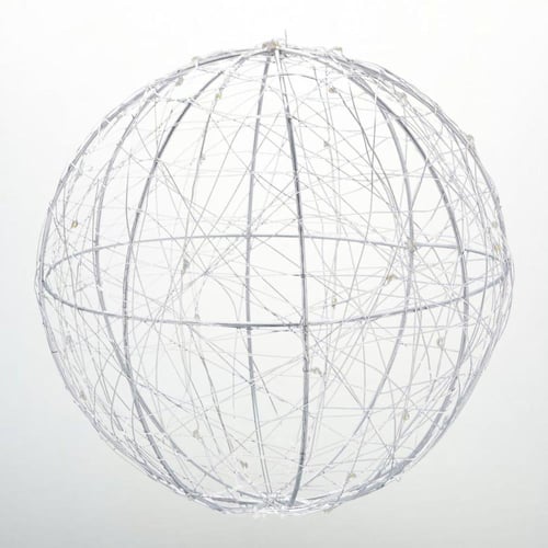 كرة إضاءة ديكورية قطر 20 سم، شفاف لون الانارة اصفر