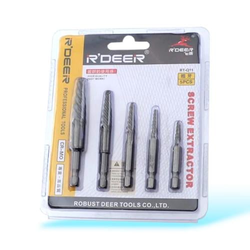 طقم ريش شنيور حفر مسمار بايز 5 قطع كرت