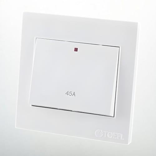 مفتاح المكيف مربع 45 امبير لون ابيض سادة توفل