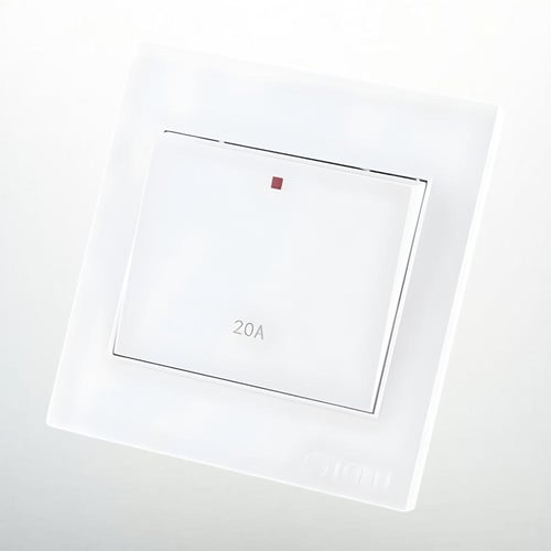 مفتاح سخان مربع 20 امبير لون ابيض سادة توفل