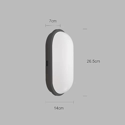 كشاف بيضاوي غطاء اسود لون الانارة اصفر سادة 24 واط