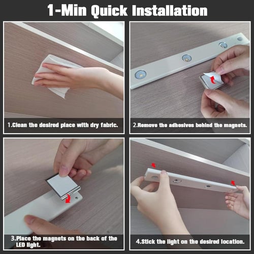 مصباح اضاءة ليد بمستشعر حركة بطول 30 سم قابل للشحن...