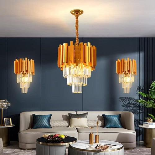 نجف علاقي ذهبي قطر 25 سم E27