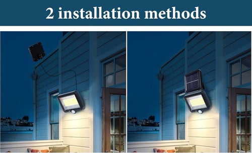 كشاف طاقة شمسية مربع من قطعتين مع استشعار حركة