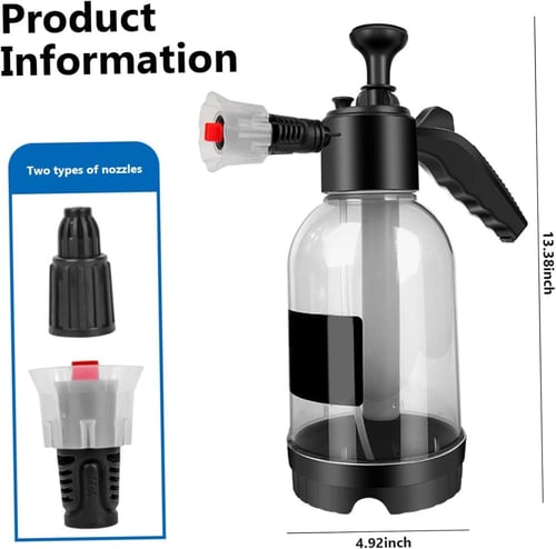 بخاخ رغوة للسيارة، صابون مضغوط باليد سعة 2 لتر، زج...
