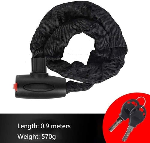 قفل دراجة مع مفتاحين، قفل سلسلة دراجة سهل الاستخدا...