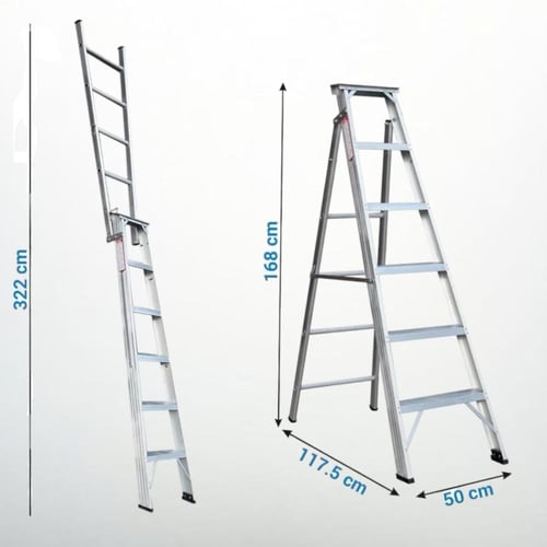 سلم 6 درج من الألمنيوم وطني مزدوج من جانب واحد قاب...