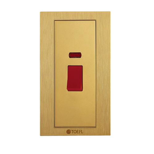 مفتاح مكيف مستطيل 45 امبير طقة حمراء لون ذهبي هادئ...