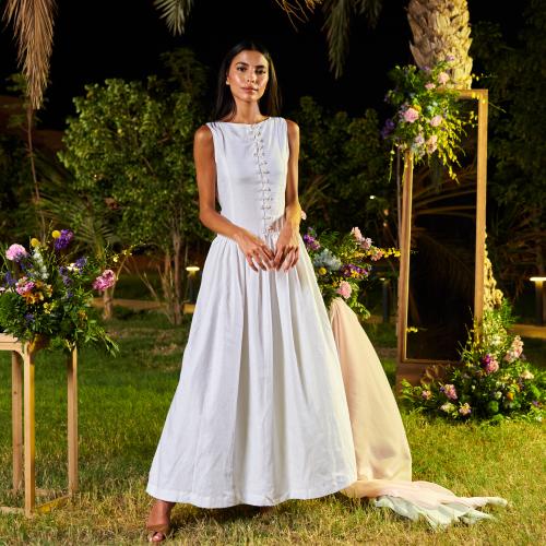 White Linen Dress