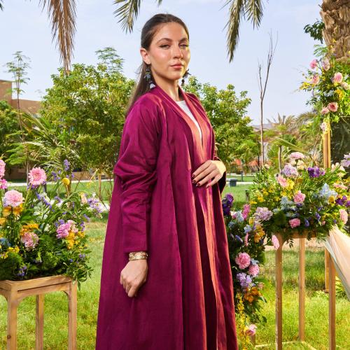 Burgundy Cloche Abaya