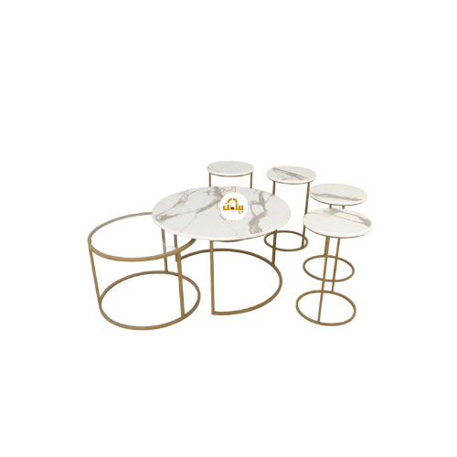 طقم طاولتين تقديم طعام مع 4 طاولات خدمة القاعدة حد...