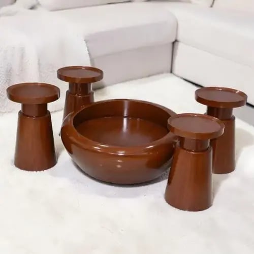 طقم طاولات قهوة -طاولة رئيسية و 4 طاولات جانبية
