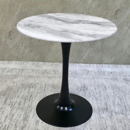 طاولة رخام مفرد مع قاعدة حديد