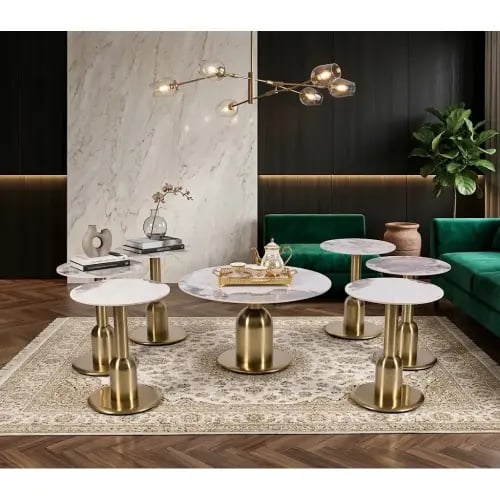 طقم شاي سيراميك دائري 1+6 B-1046 GOLD