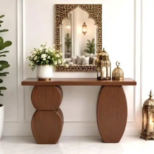 كونسول مودرن خشب بني فاخر بتصميم أنيق