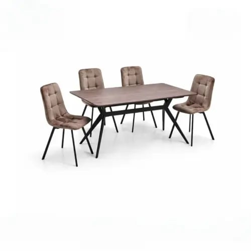 طاولة طعام ٤ كراسي خشب مودرن