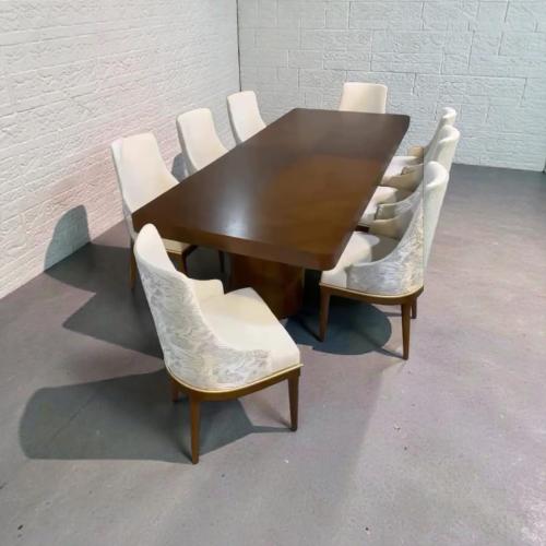 طاولة طعام قشرة جوز 8كرسي