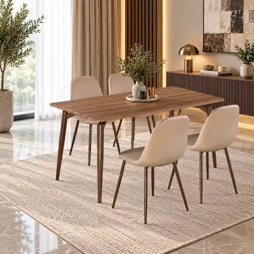 طاولة طعام خشب 4 كرسي M-024 BROWN