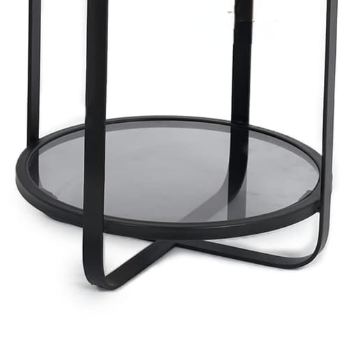 طاولة خدمة بتصميم عصري سطح بديل رخام قاعدة معدن