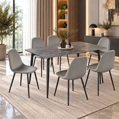 طاولة طعام خشب 6 كرسي M-024 GREY