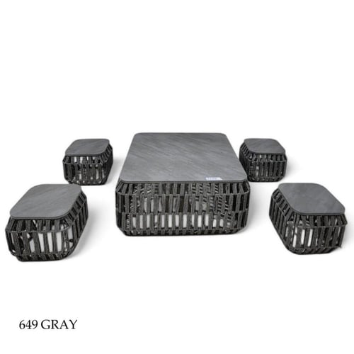 طقم طاولات خدمة خشب وقماش عدة ألوان