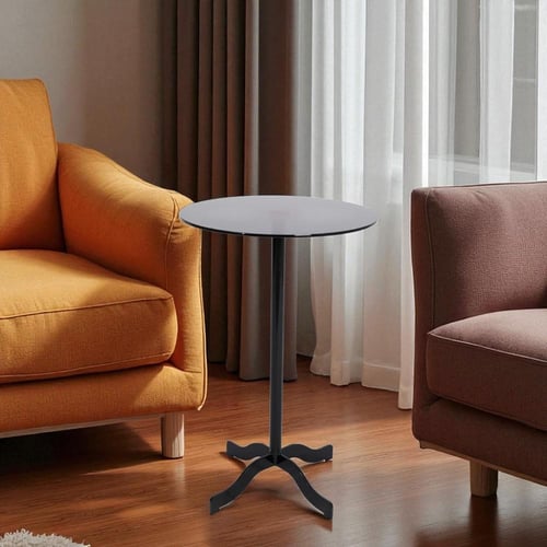 طاولة خدمة بتصميم عصري لون اسود وسطح زجاج اسود