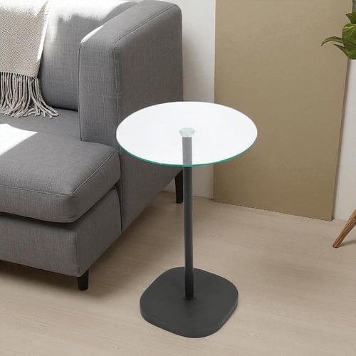 طاولة خدمة القاعدة رخام صناعي لون أسود والسطح زجاج...